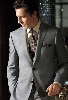 Mens Grey Suit with Notch Lapels